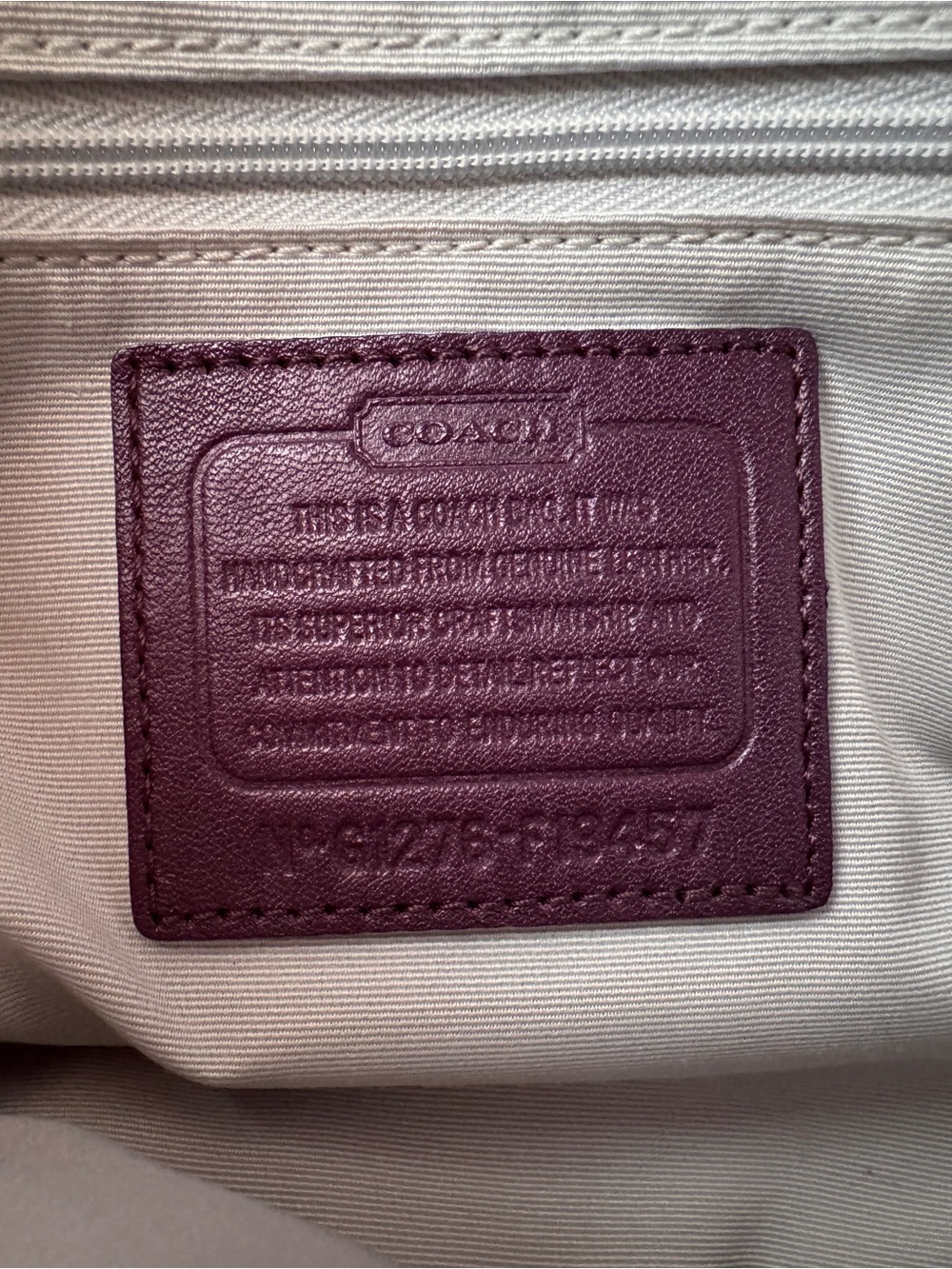 Coach Embossed Hobo Shoulder Logo Bag Purse Plum Purple G1276-F19457 - Picture 5 of 9